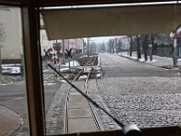 11.02.2013 Strassenbahn Halberstadt Sonderfahrt mit Wagen 31 Eisenbahn/Strassenbahn Kreuzung