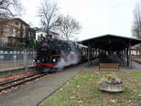 01.12..2017 Einfahrt Dampfzug Bahnhof Zittau