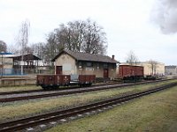 01.12..2017 Güterwagen und Rollbockwagen im Bahnhof Zittau-Vorstadt