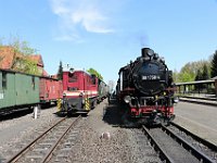 28.04.2018 Dieselzug und Reichsbahnzug im Bahnhof Bertsdorf