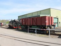 28.04.2018 Sondergüterzug mit Rollbockwagen im Depot Zittau