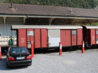 13.09.2020 ehemalige Güterwagen der Brünigbahn in Meiringen
