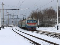 12.02.2018 Electrischka Ep1 207 im Bahnhof Vasilyevka Tavrichesk